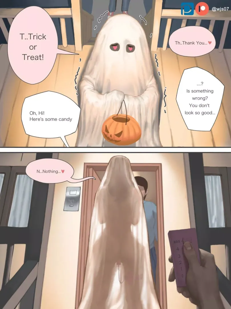 She wanted to be a ghost, and I told her ghosts don’t wear anything underneath~