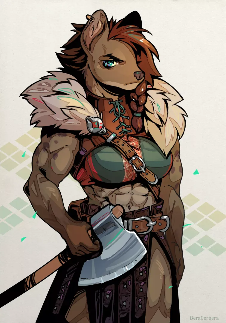 She's grumpy and she has an ax (art by me)