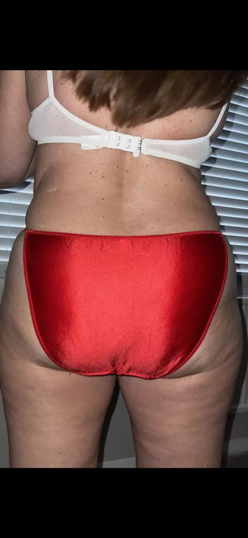 She’s in another pair of satin panties