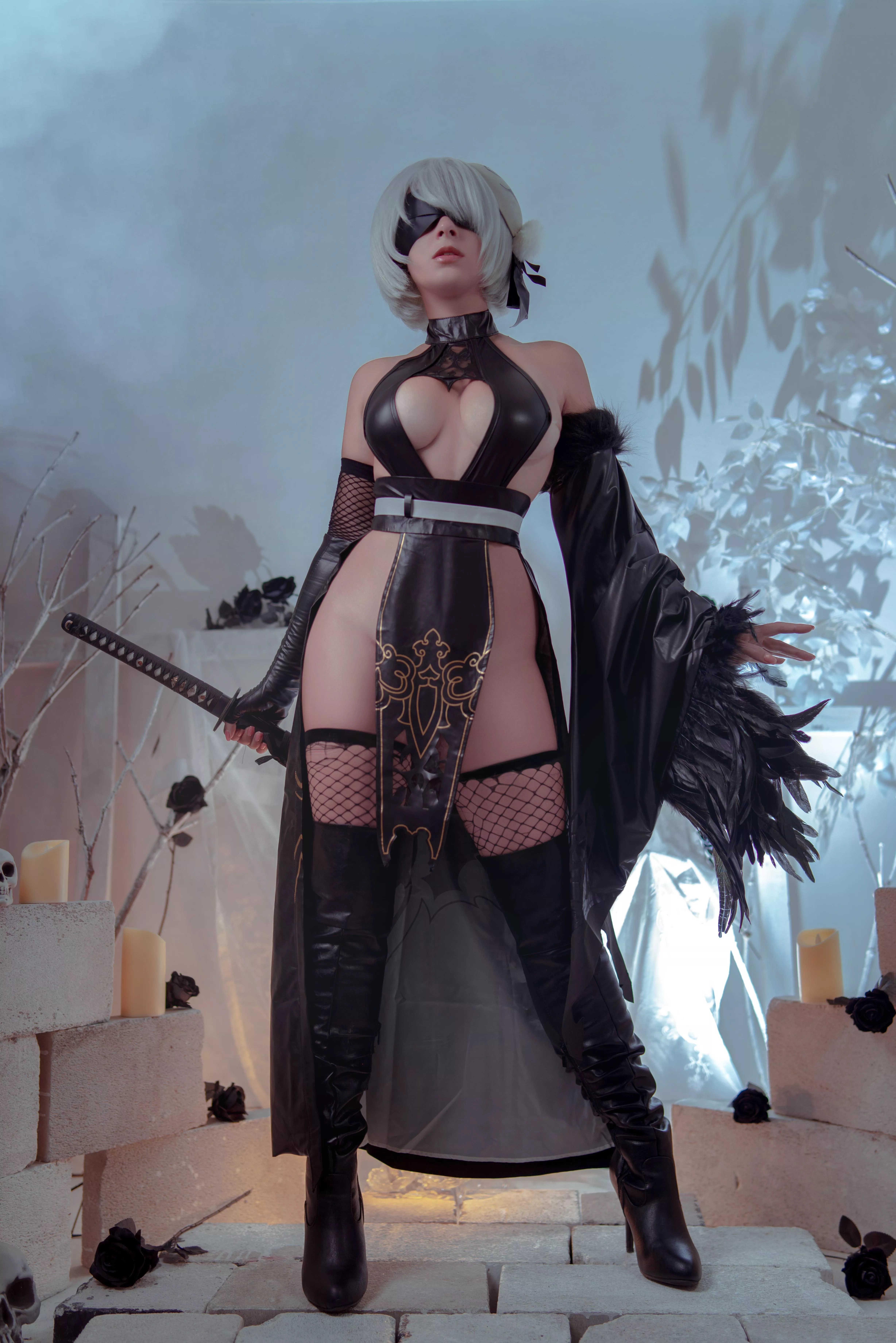 Shinobi 2B (inspired by Dishwasher1910 art) cosplay by Yuna Kairi