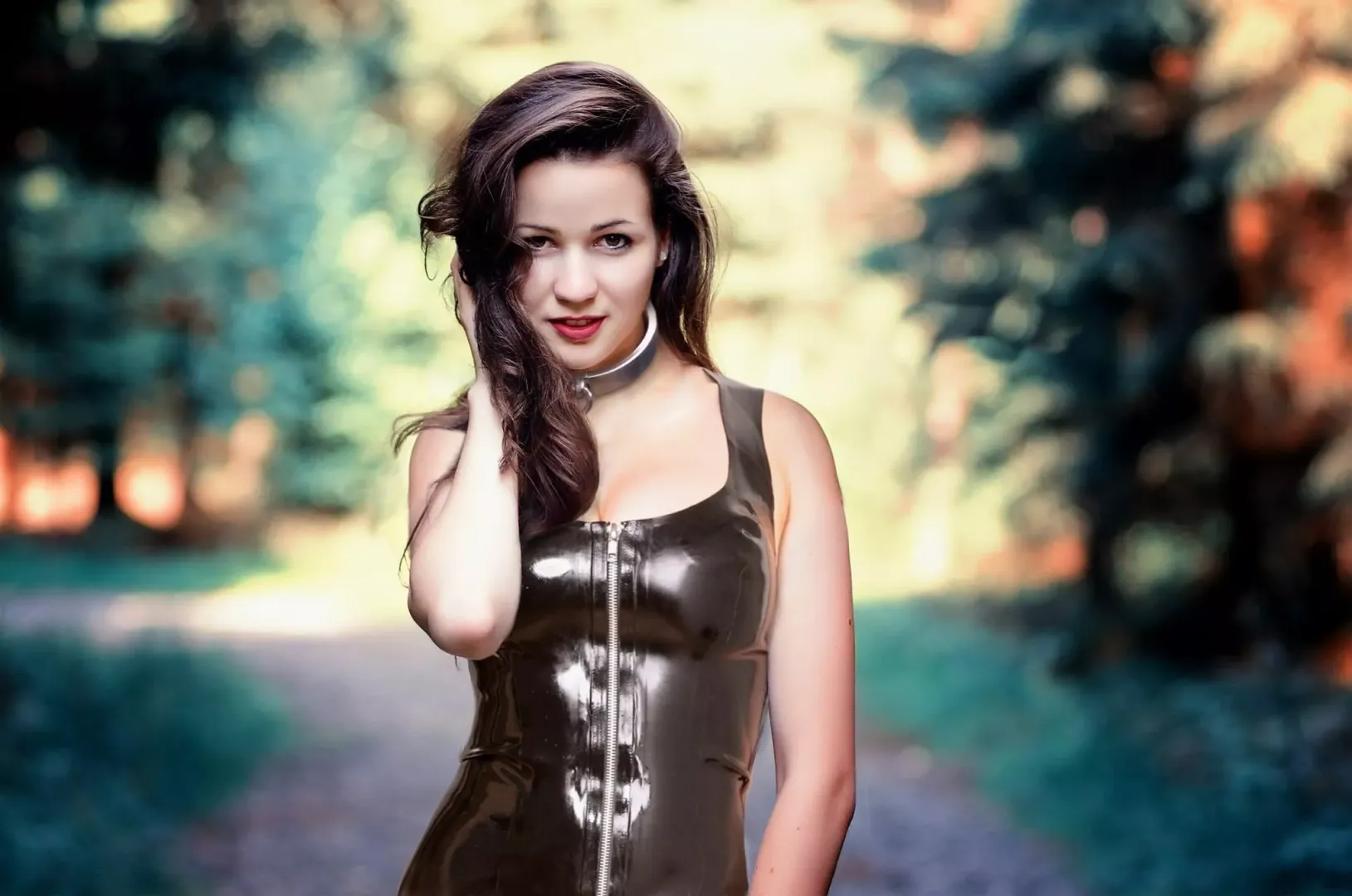 Shiny and collared.