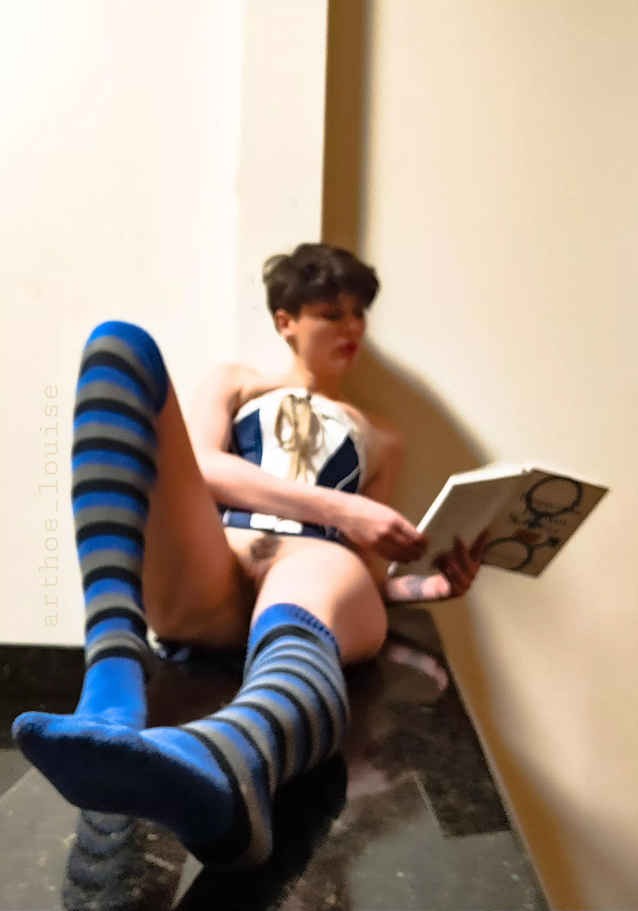 short hair, tall socks