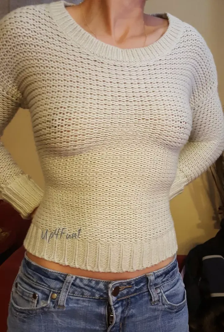 should I put a bra on with this fall knit sweater?