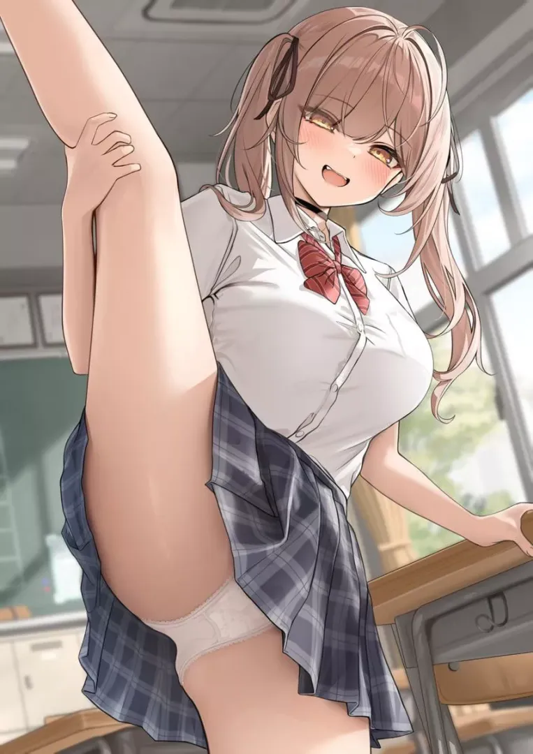 Showing her flexibility 