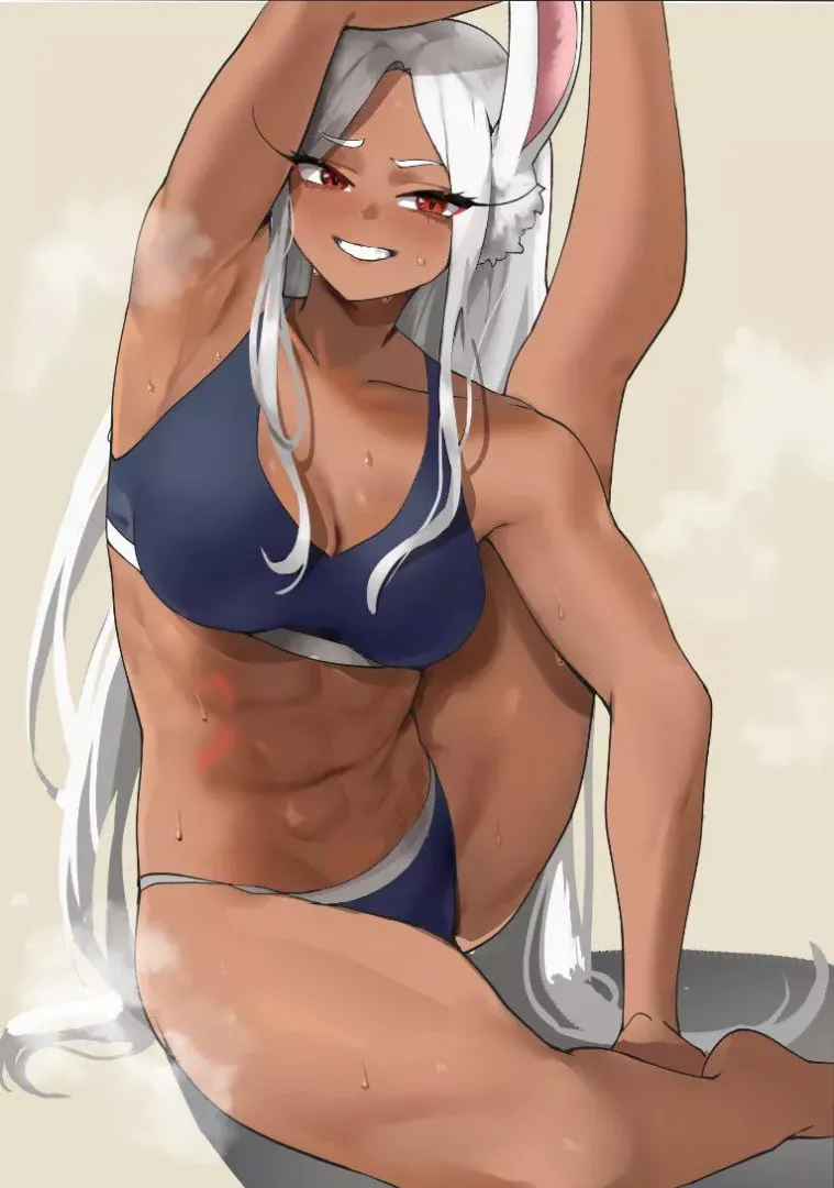 Showing off her flexibility 