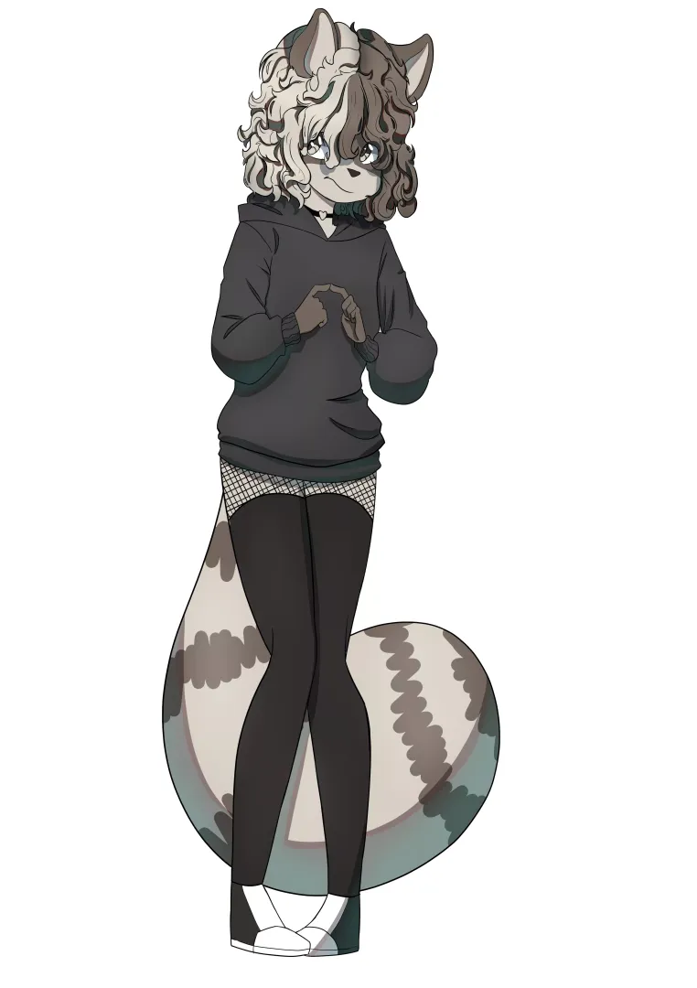 Shy raccoon girl (art by me)