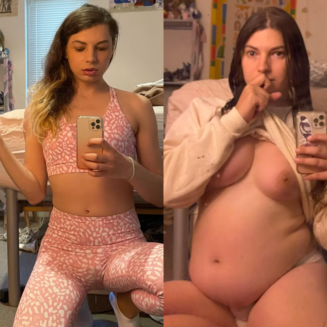 silly girl pigs out