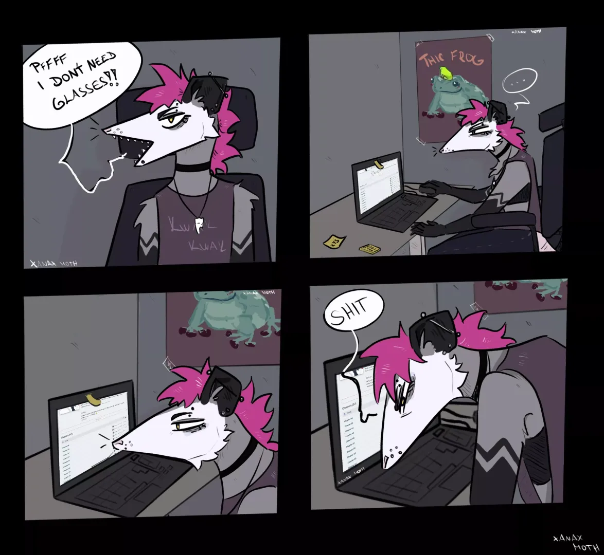Silly little racoon who’s blind as bat 👁👁👁(art by me)
