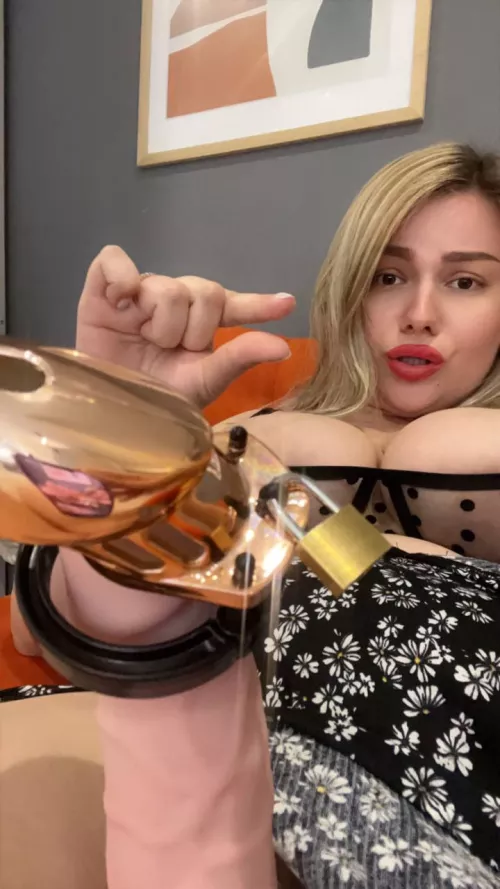 Sissy... are you ready for me to use this cage on your cock and my dildo on your tight ass?