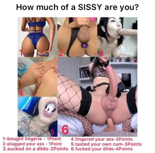 Sissy Test! How many points do you have girlies?
