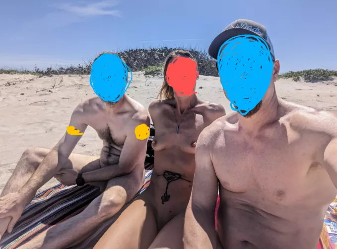 Skiing on the beach 