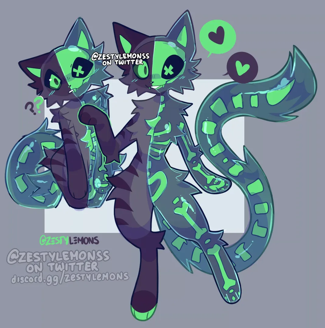 skullcat [ art by me @zestylemonss on twitter ]
