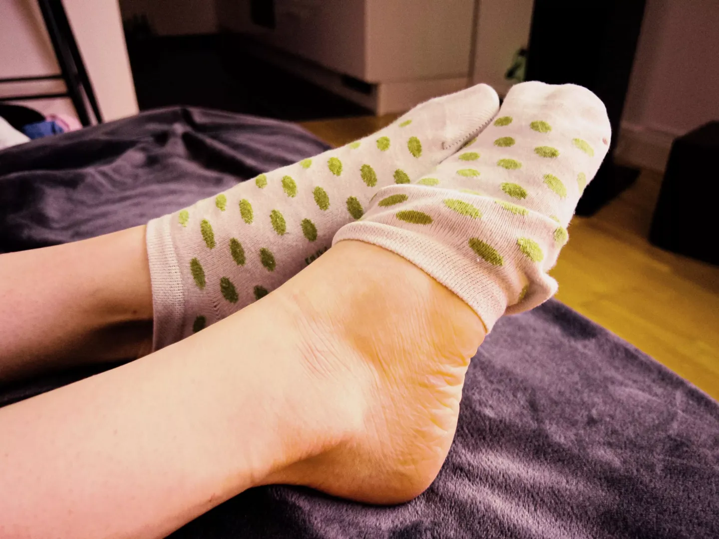 Slowly peeling off my socks, would you like to do this?
