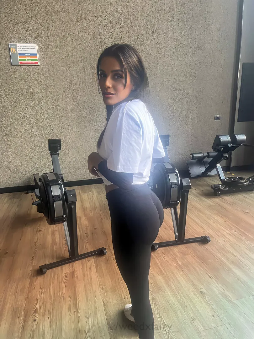 Small panties and yoga pants for the gym. Thinking of working out without panties next time. [F]