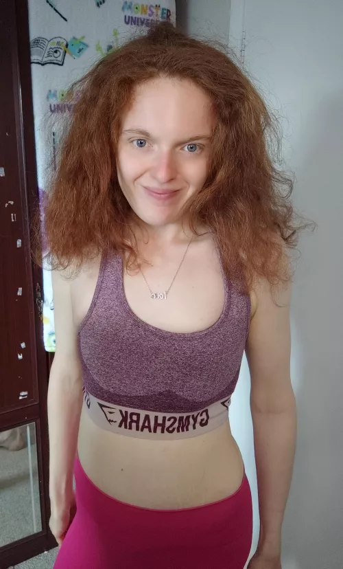 Smiling because I'm going to the gym!