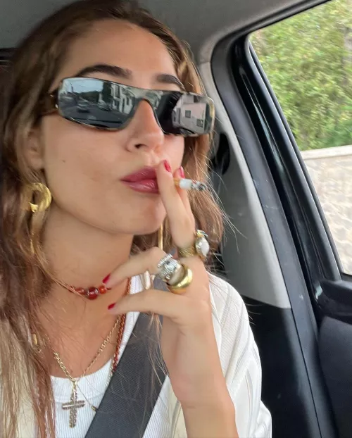 Smoking behind the wheel 