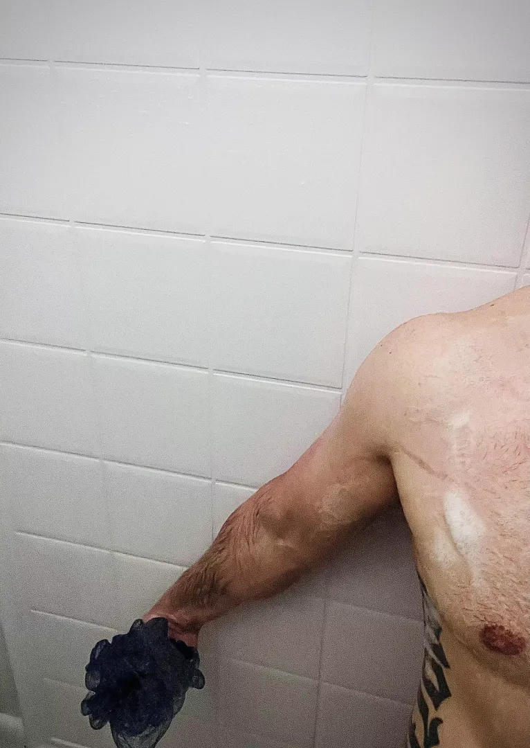 So there I was..pinned against the shower wall patiently waiting