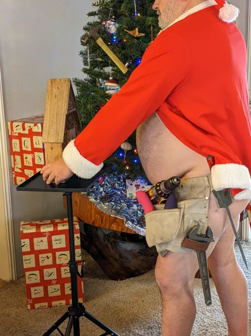 Sometimes Santa's tools are a little big.