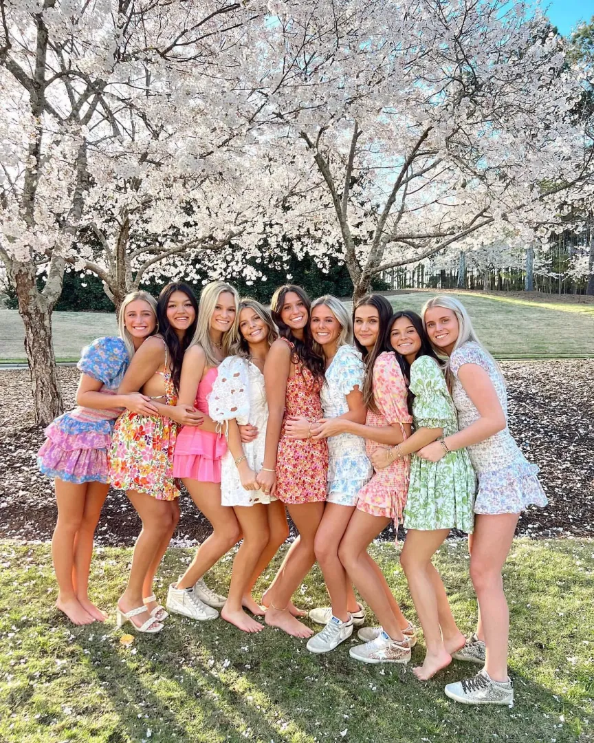 Sorority girls in the spring