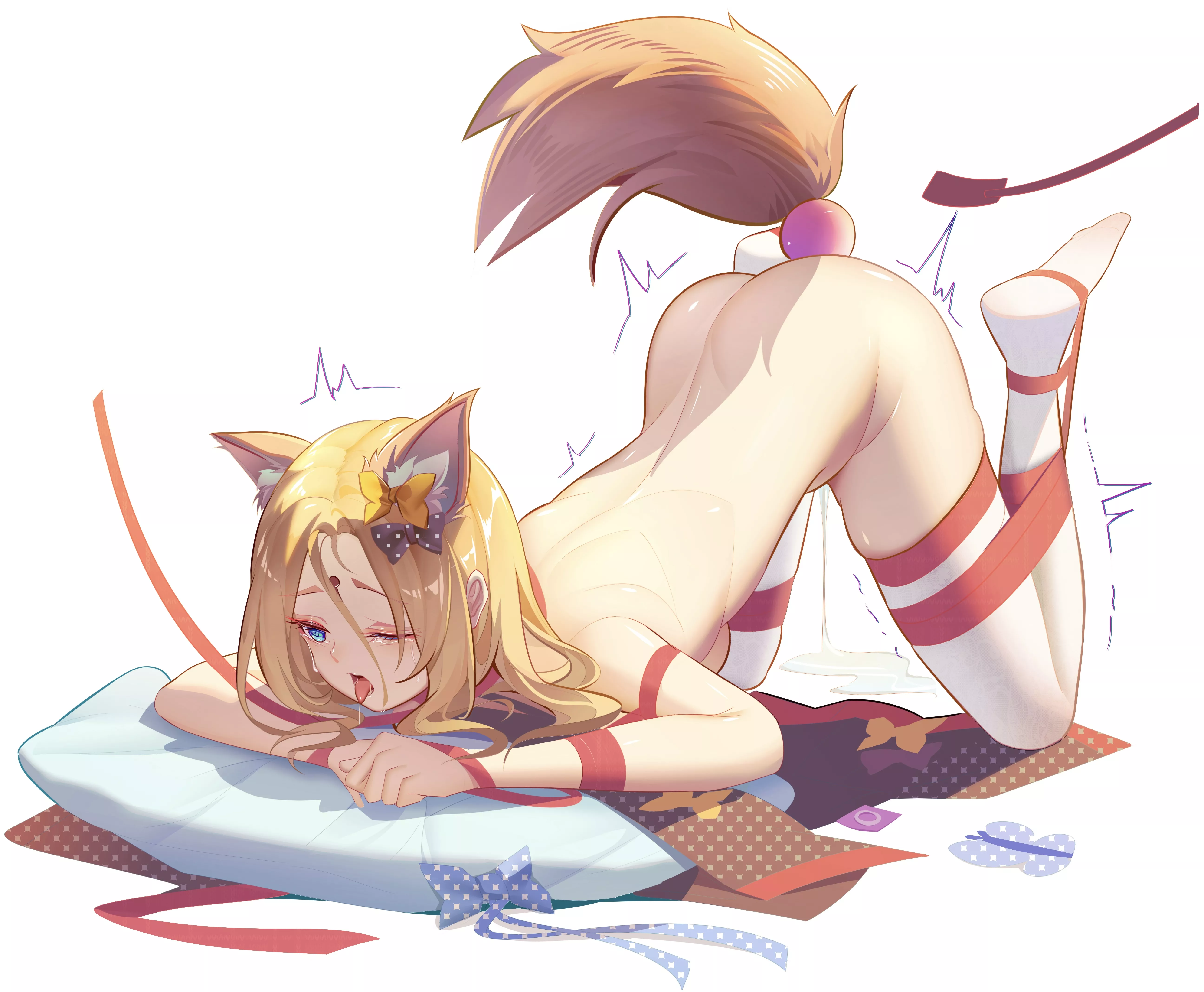 Spanked and plugged