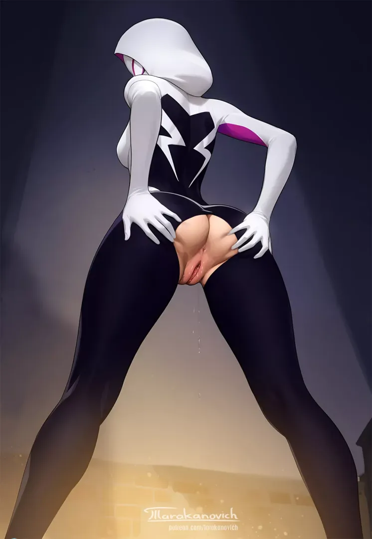 Spider-Gwen Lewd Cutaway Spreading (Tarakanovich) [Marvel]