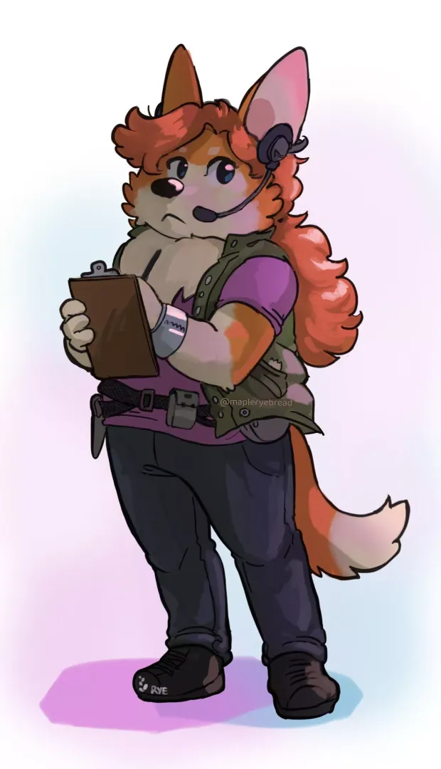 Stage manager corgi Florence (mapleryebread/flufffleecefox)