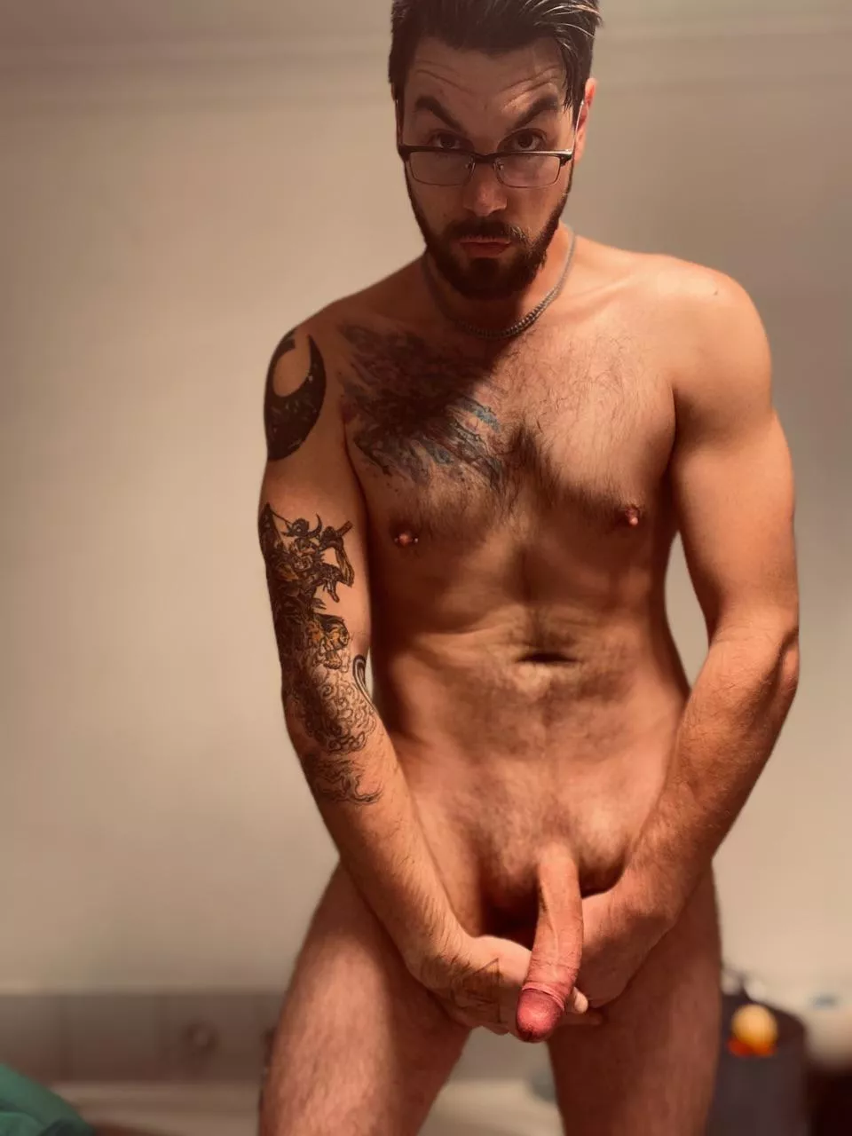 Staring at you expectantly, waiting for you to get on your knees and suck my dick like it’s your duty.