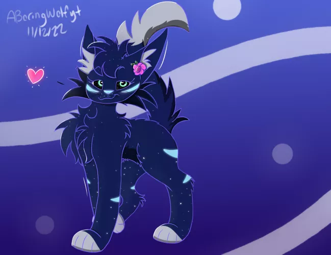 starry cat, still trying to improve with my art :)