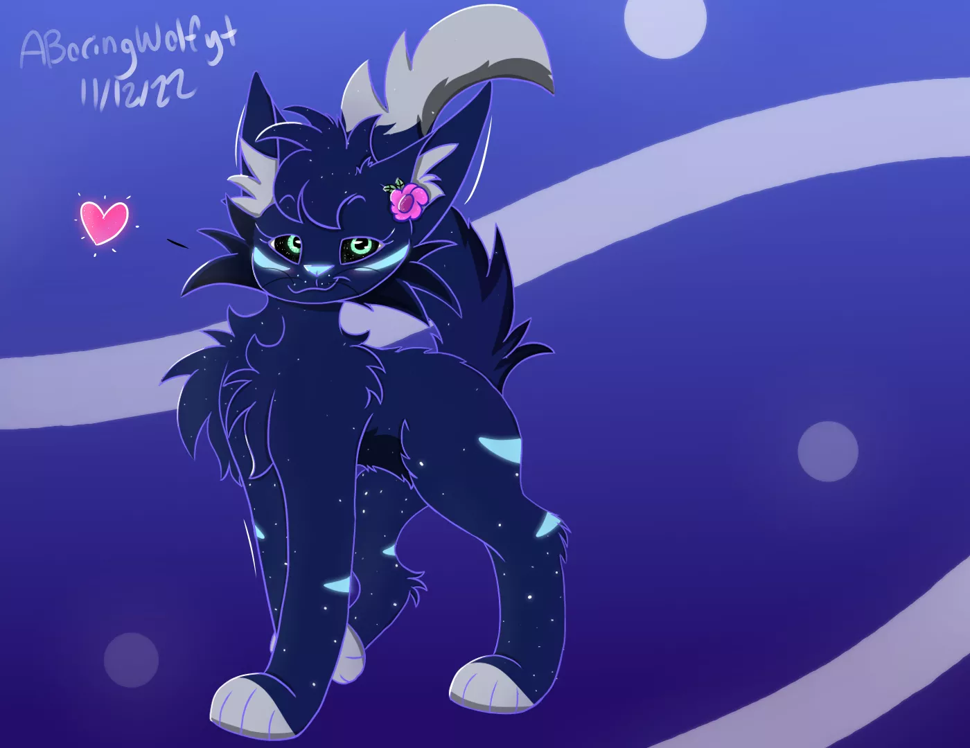 starry cat, still trying to improve with my art :)