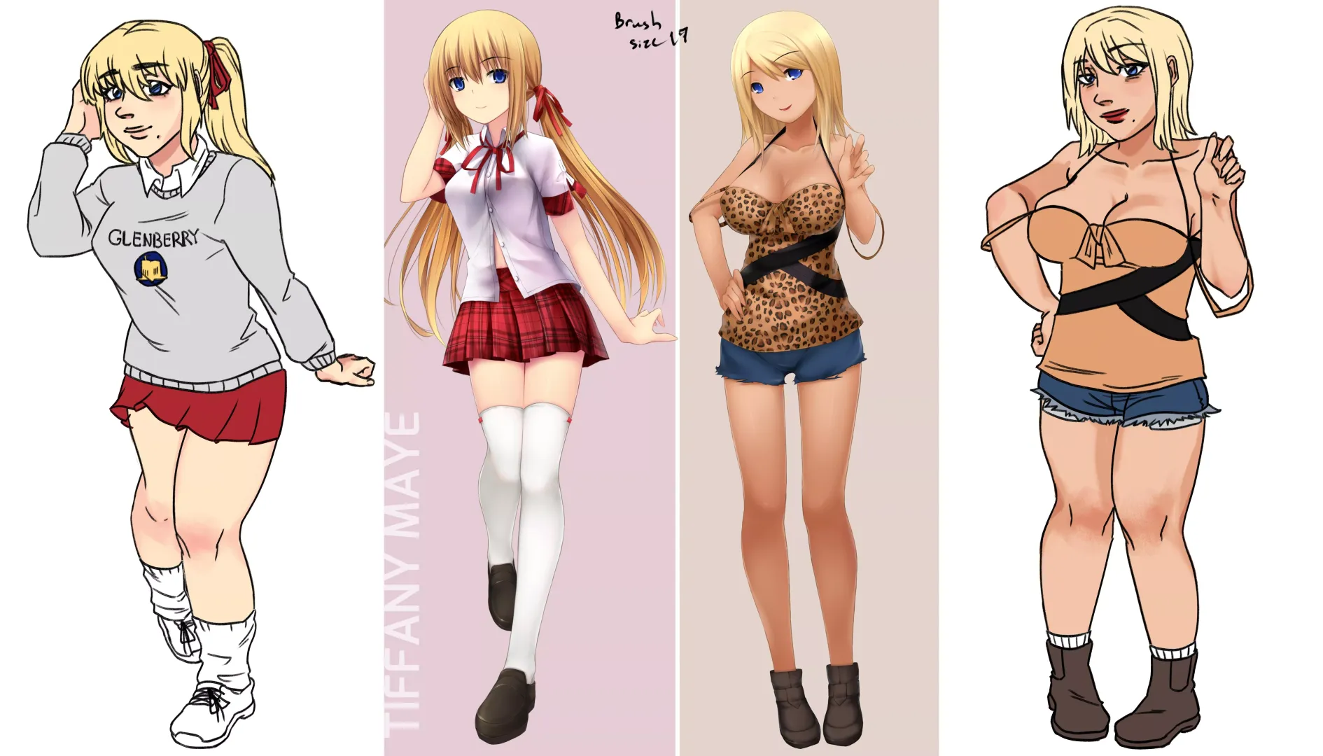 Started redrawing some girls for fun, thought id share since i definitely dont have the drive to finish this 