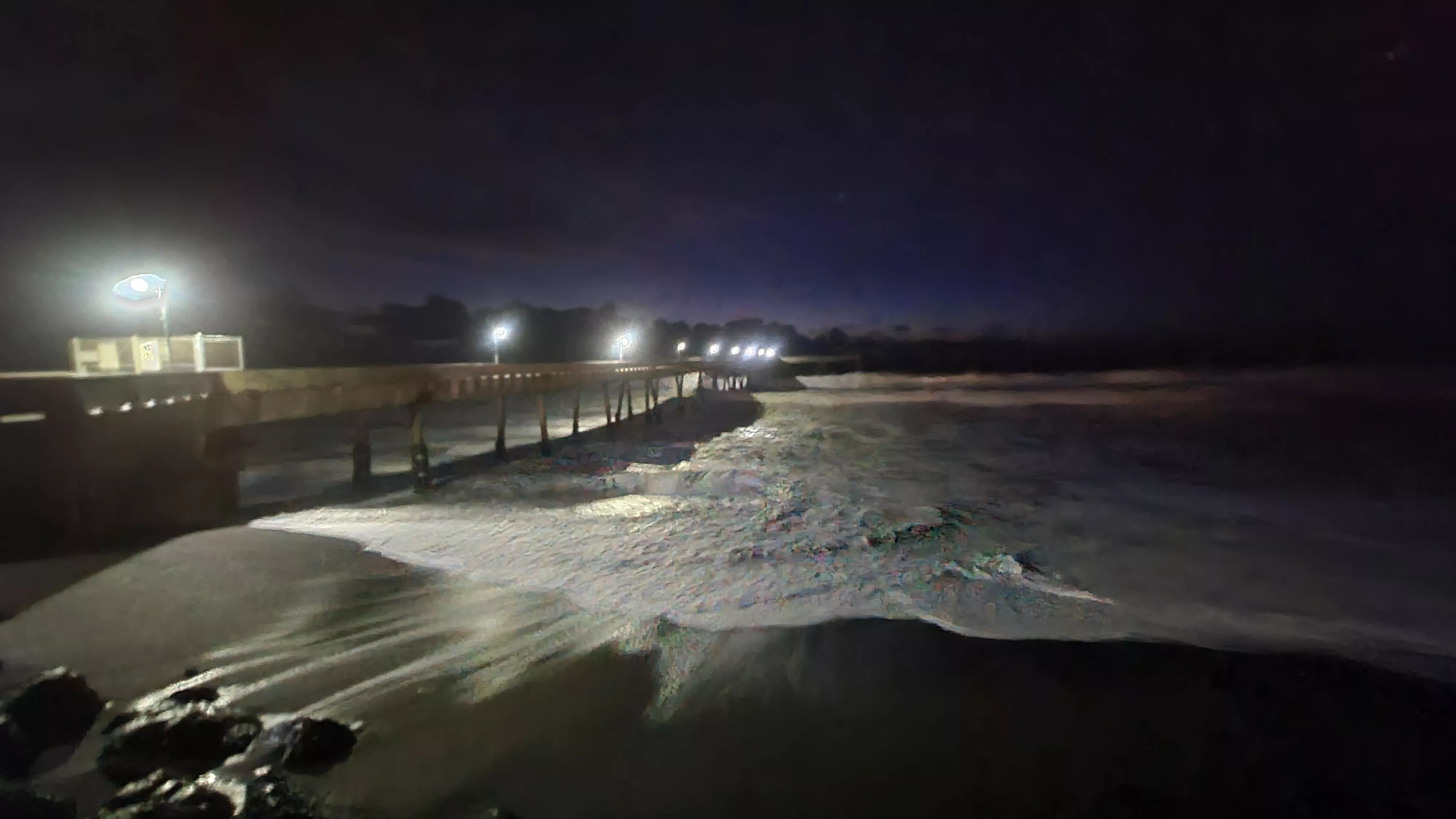 Stormy night on Sharp Park Beach Pacifica 