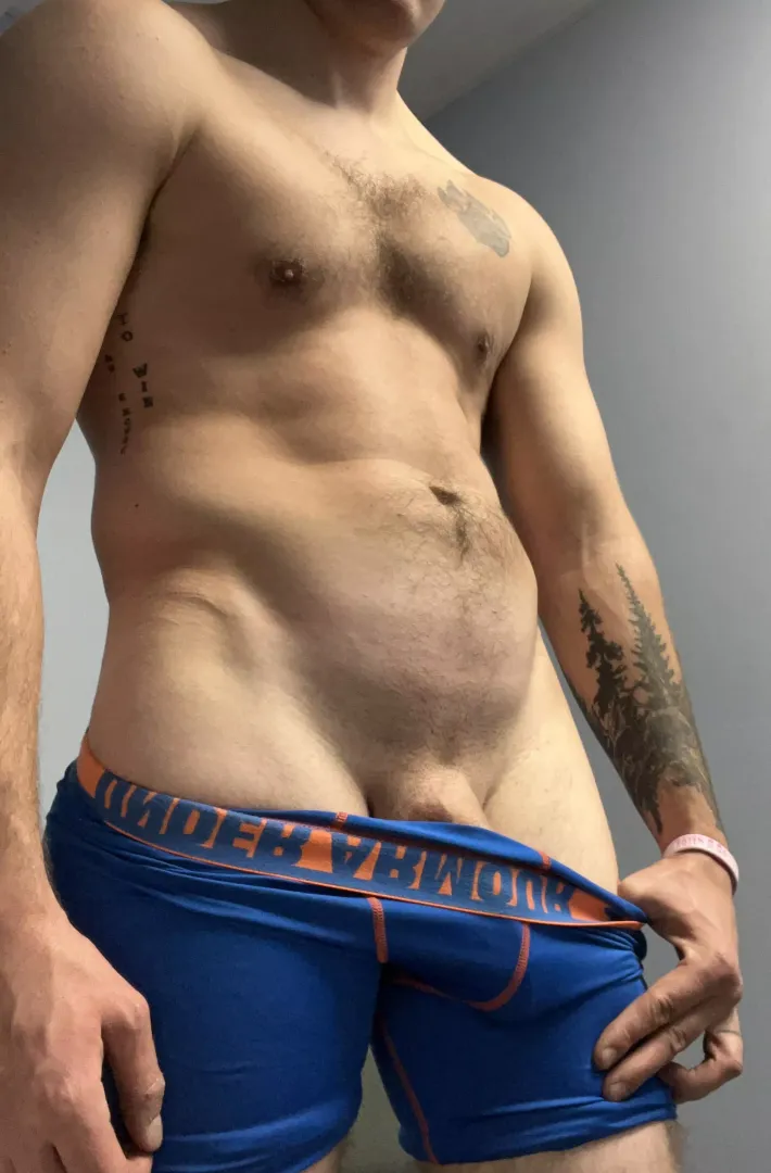 Straight guy showing off