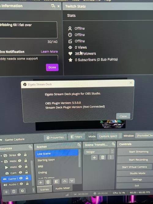 StreamDeck Not Connected to OBS