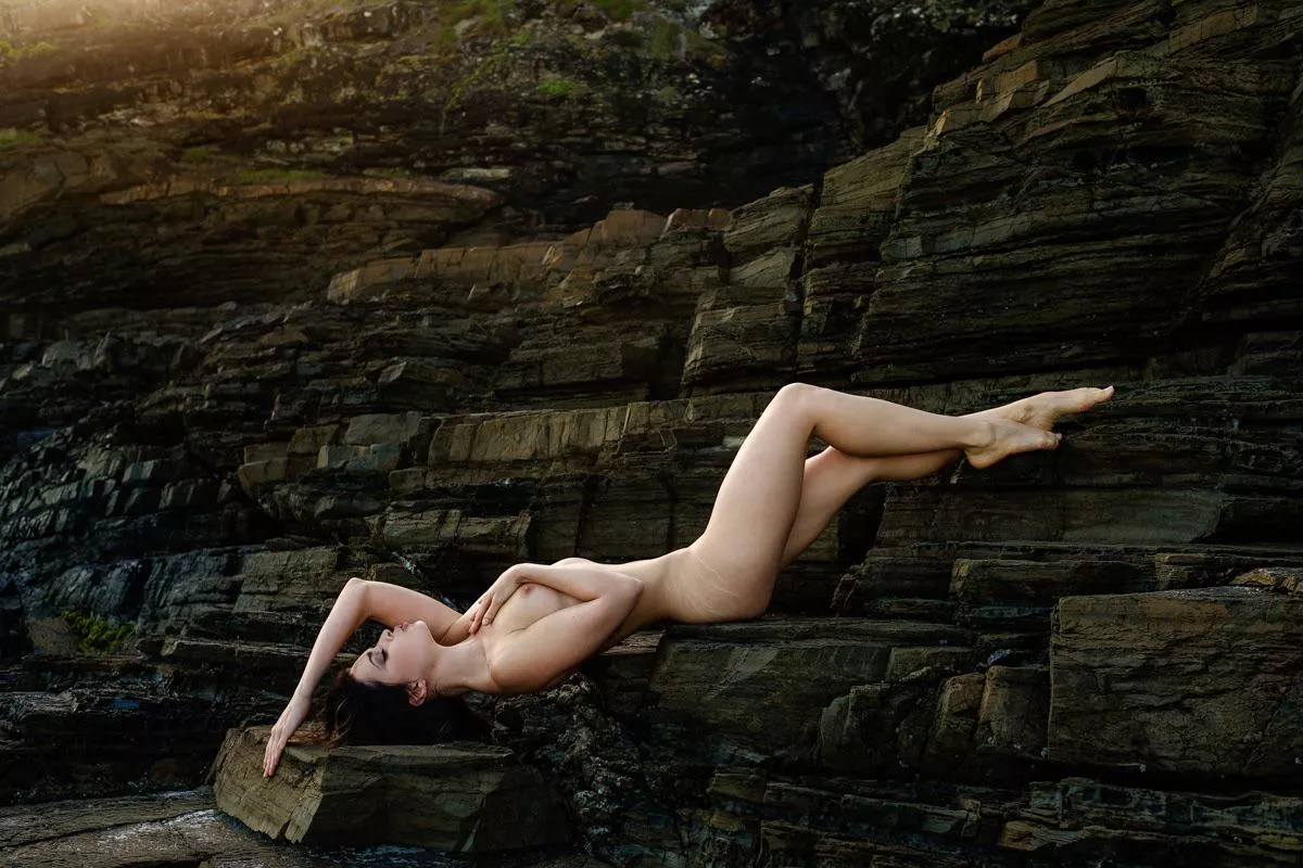 Stretched out on the jagged rocks (photo by Cam Attree)