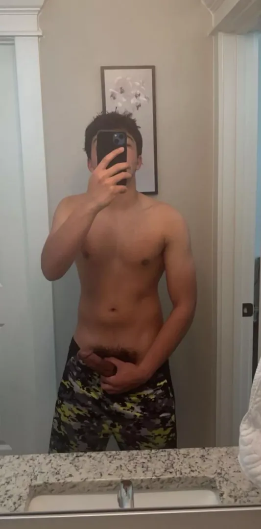 Stroking myself after the pool