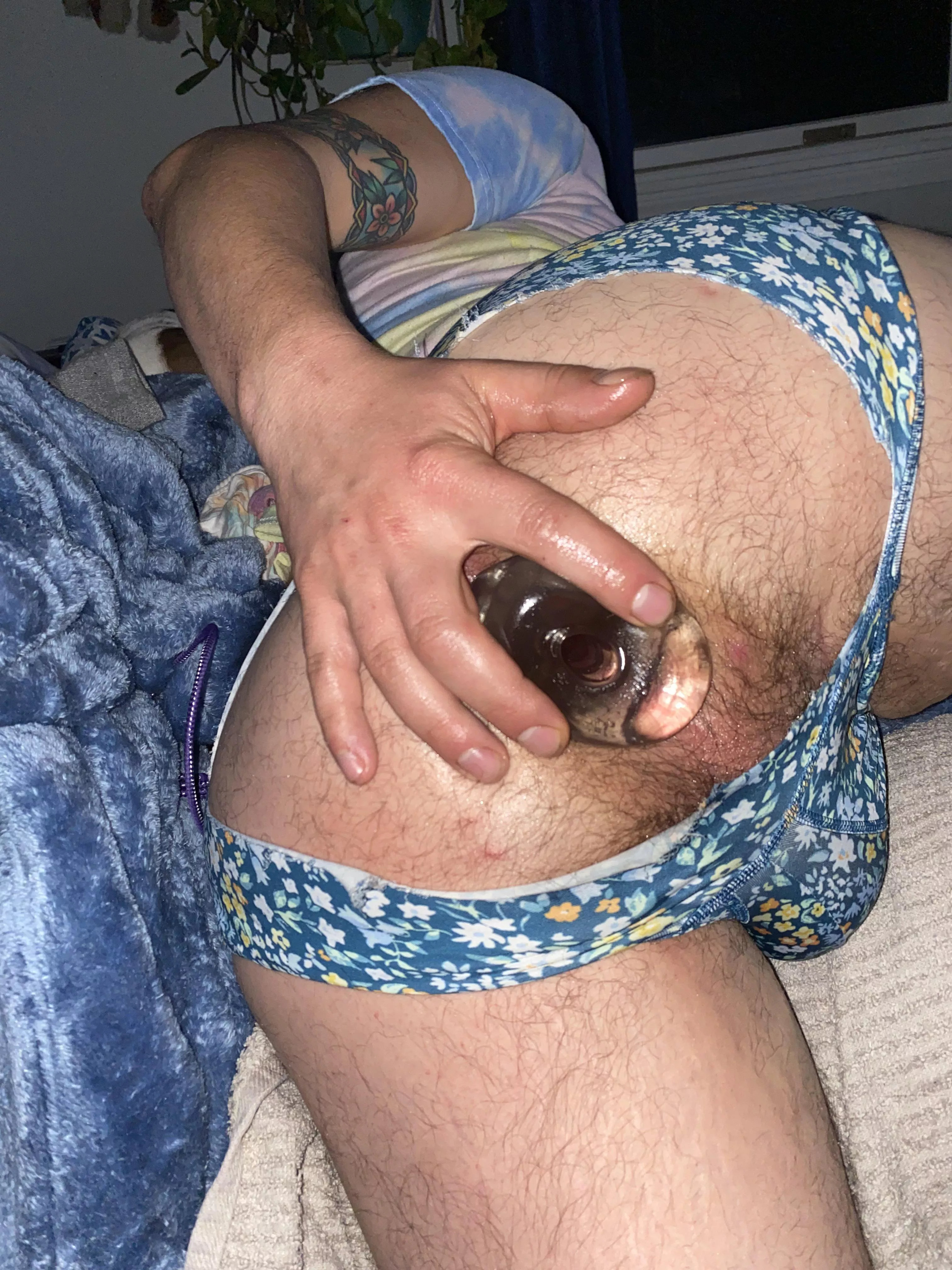 Stuffed hairy ass