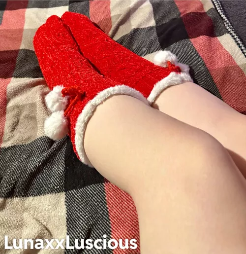 Such hot fluffy Christmas socks 🧦 [f]
