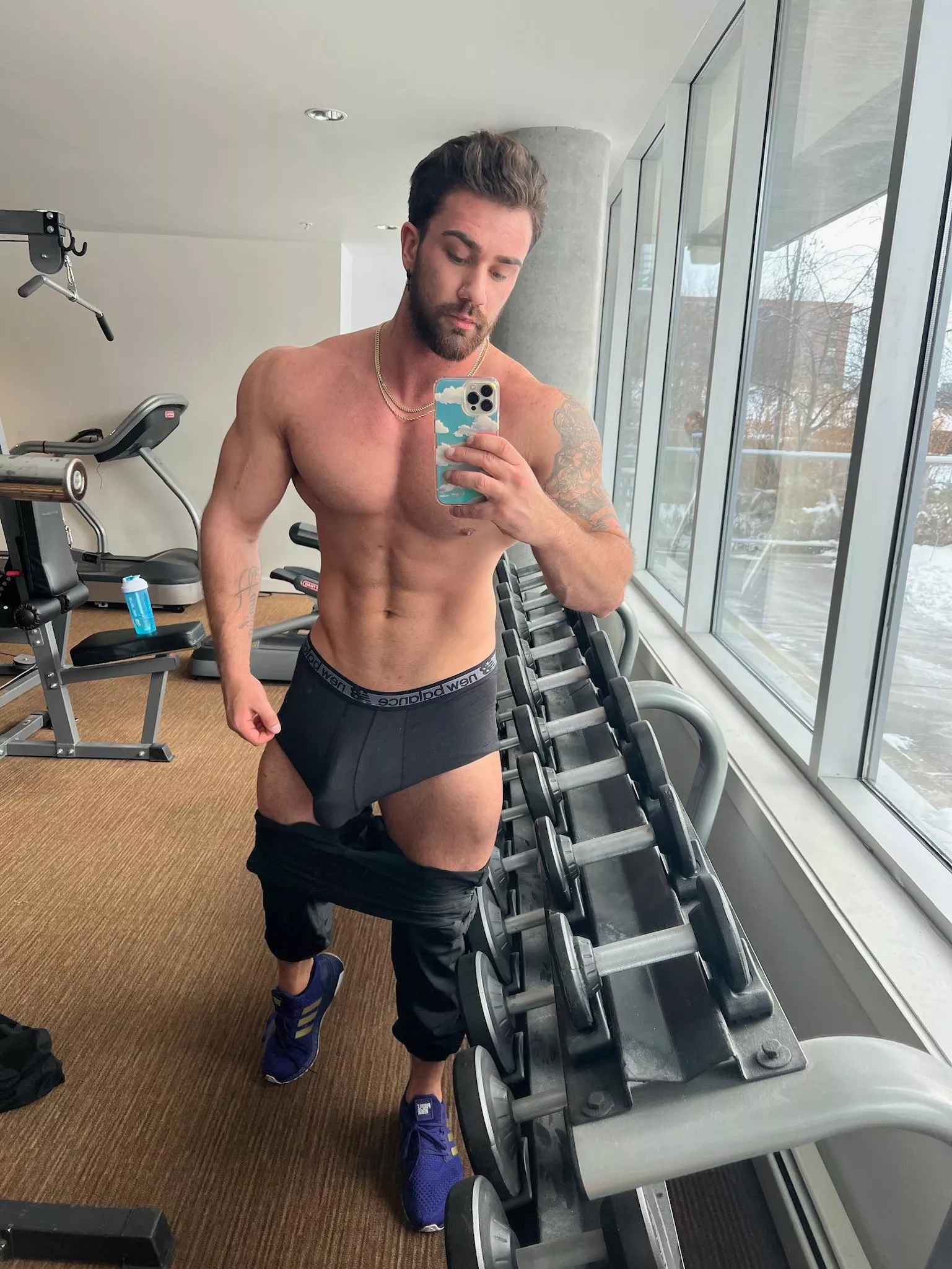 Suck me in the gym? Or are you to chicken