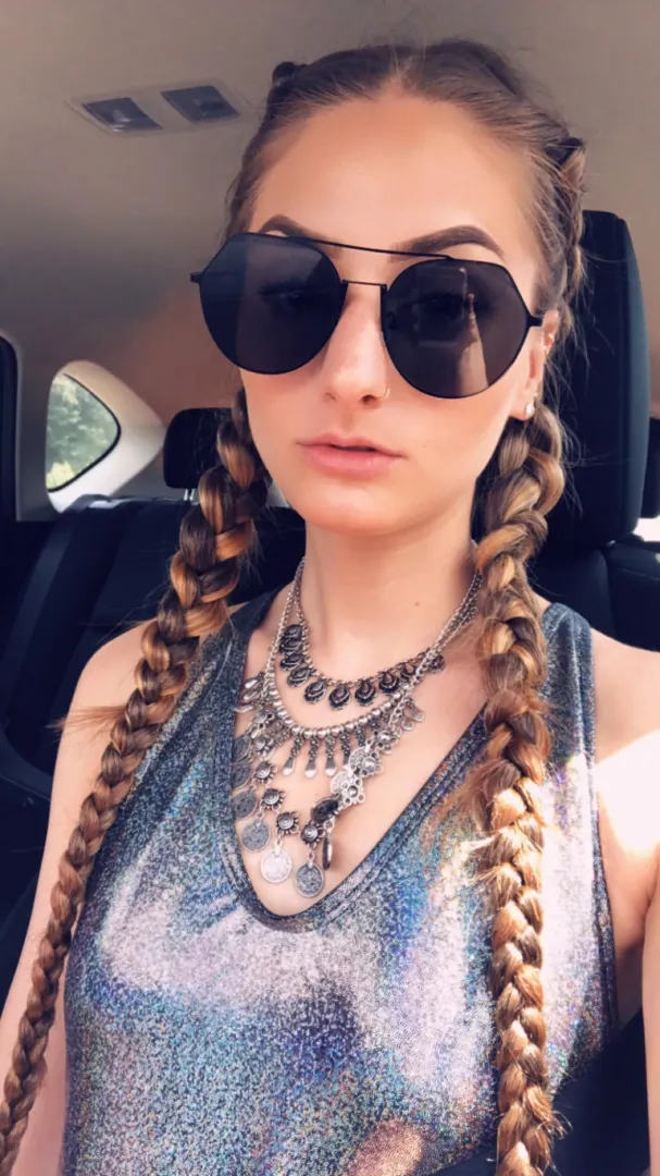 Sultry braid selfie