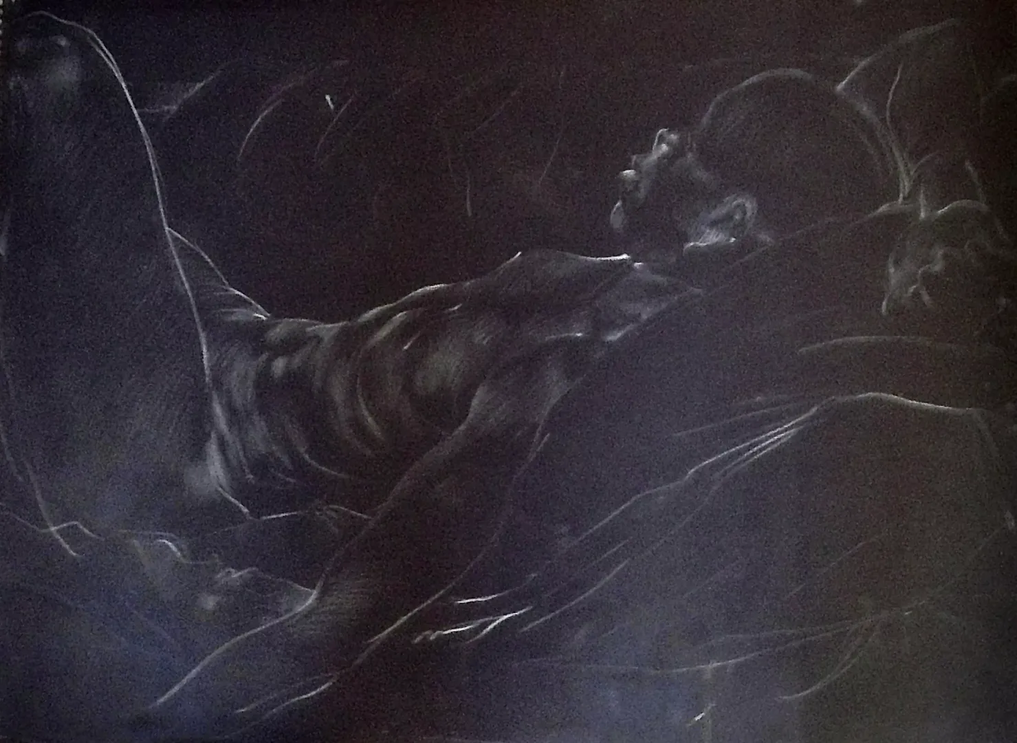 ‘Sunday Supine’ conte’ pencil on paper