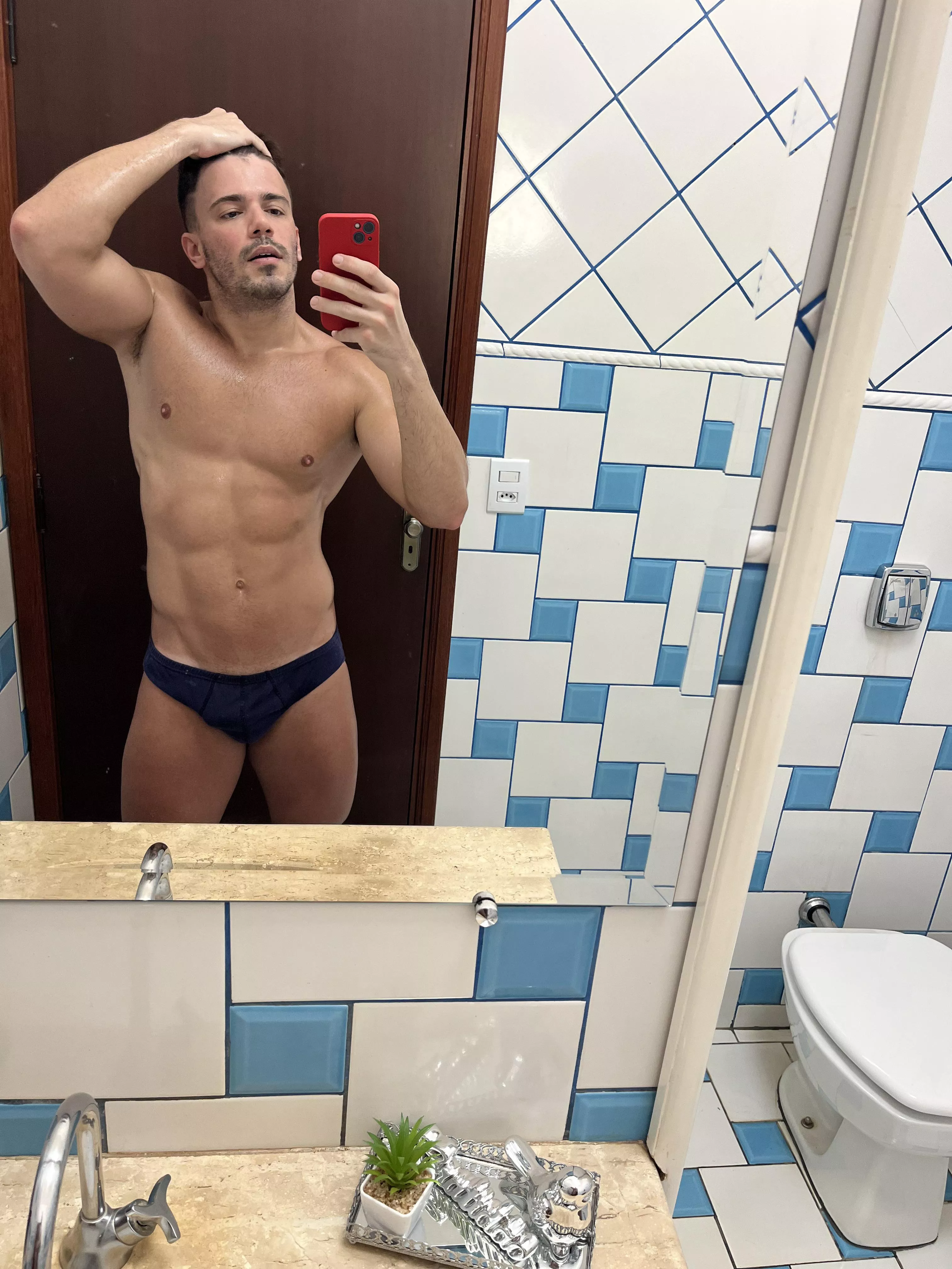 Sweaty after workout