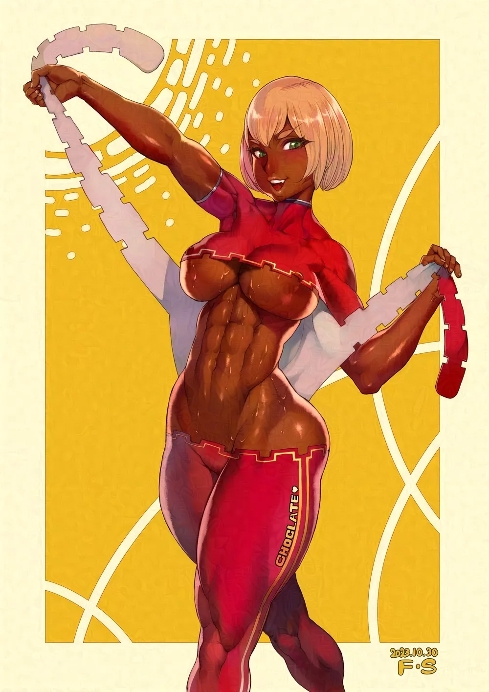 Sweaty chocolate abs [Artist: F.S.]