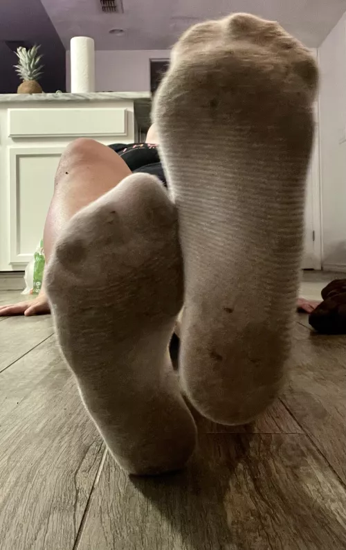 Sweaty gym socks for your pleasure. Worked out in just these socks no shoes