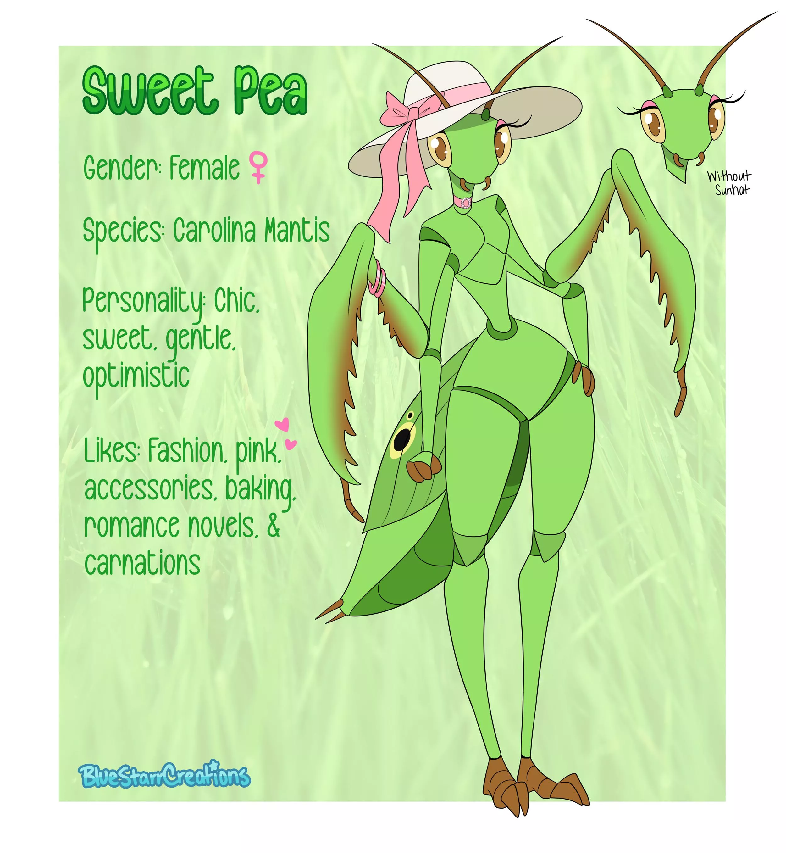 Sweet Pea the Chic Mantis 💚🎀