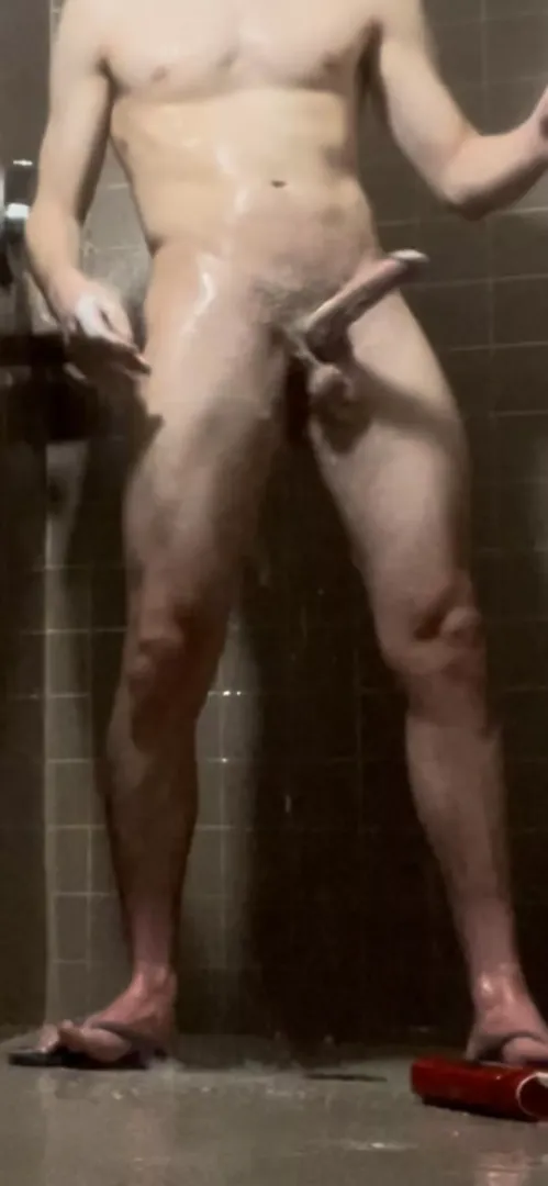 Swinging my dick and balls in the shower