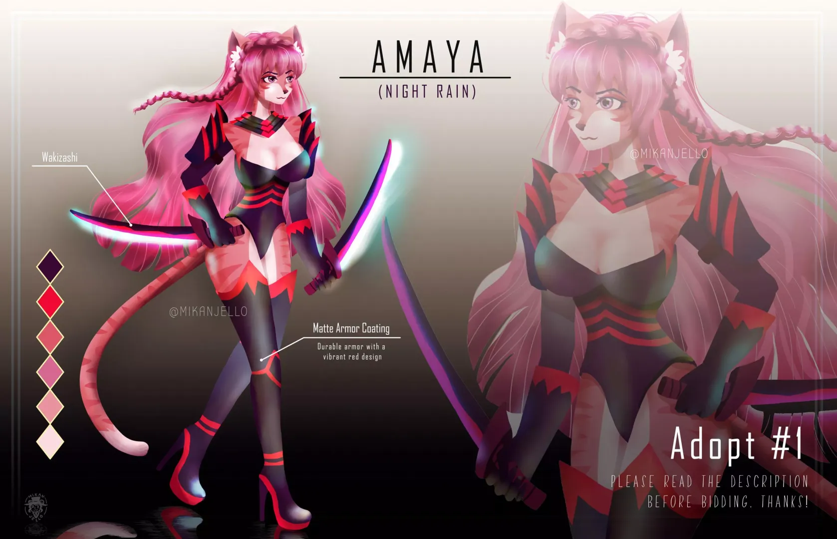 🐱 Tabby Cat Assassin ADOPT SB:$15 ~ art by me @MikanJello