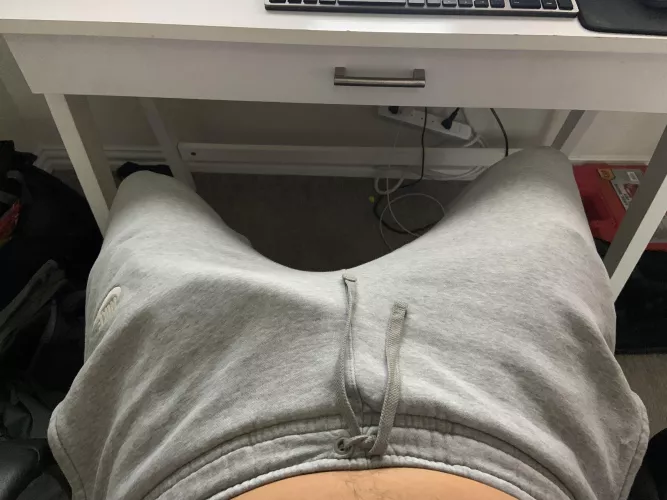 Take a seat on my lap or get under the desk..