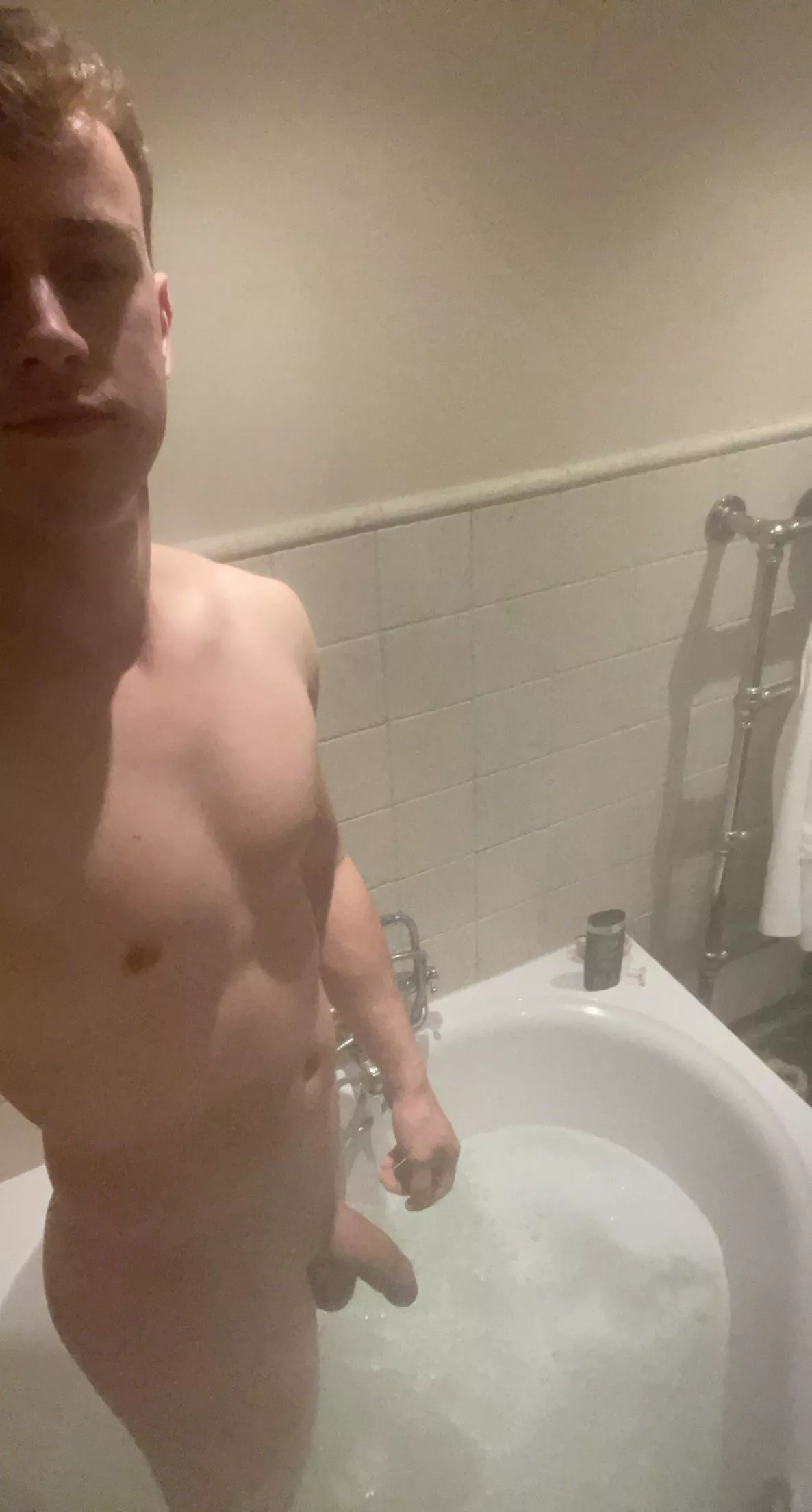 Taking a bath with my uncut softie