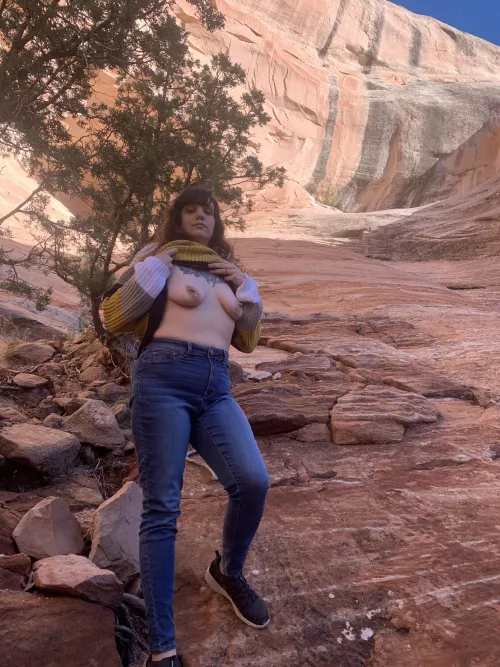 Taking a break from climbing to show off