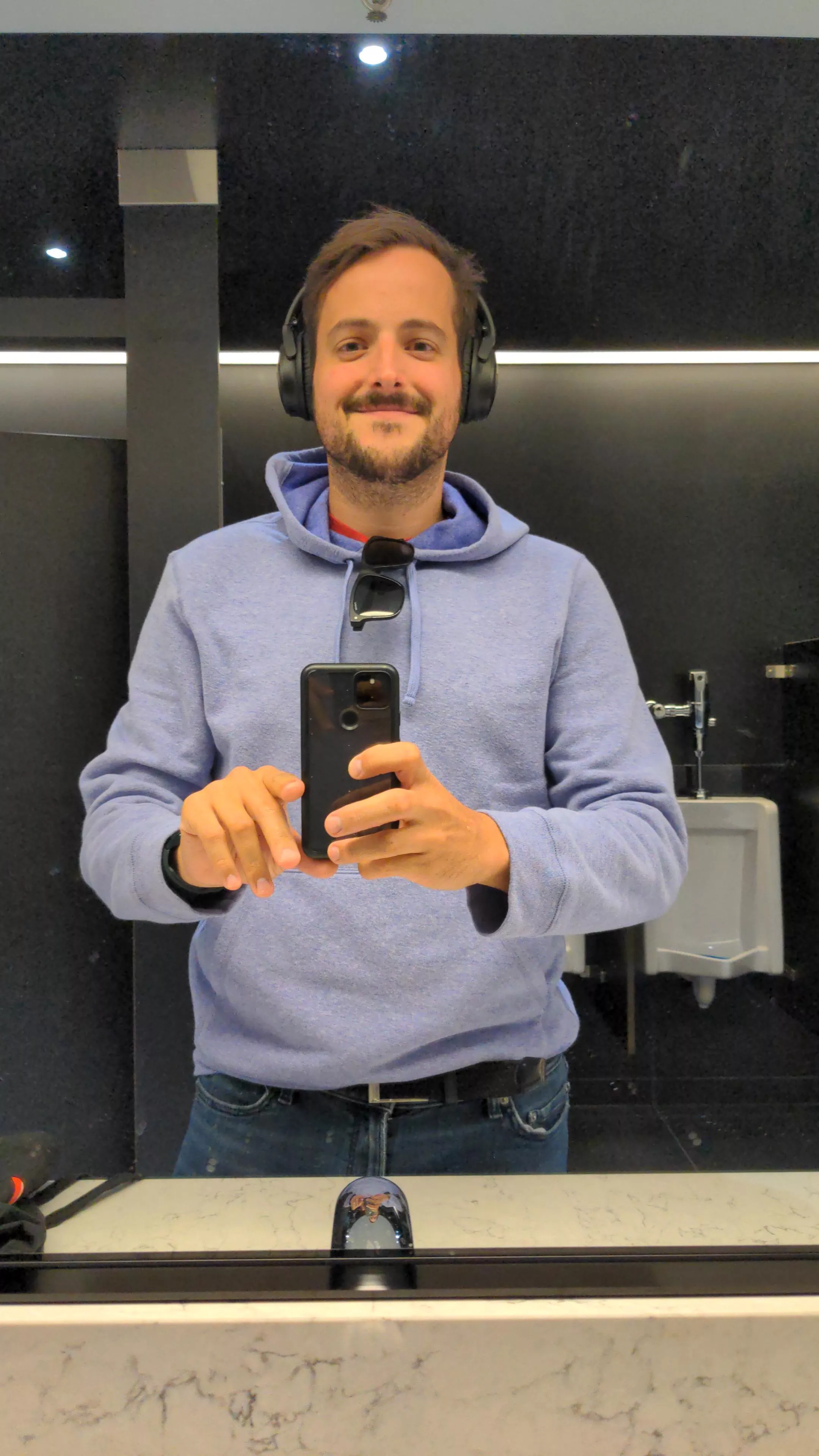 Taking a break from programming for an office bathroom Selfie